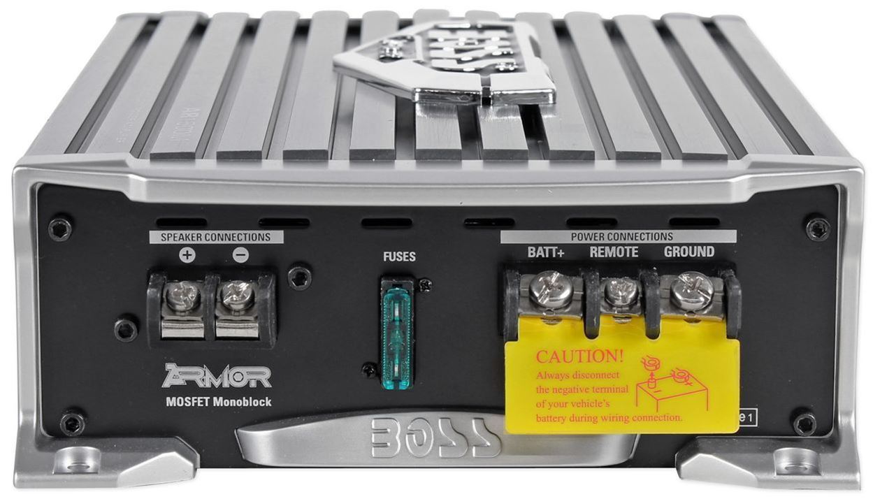 Boss Armor AR1500M 1500 Watt Mono Compact Size Amplifier+ Bass Remote