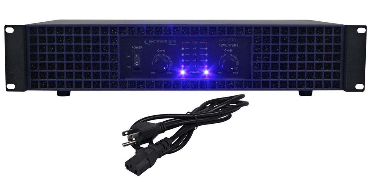 2) Rockville RSG10 10" PA Speakers+Technical Pro AX1200 1200w Power DJ